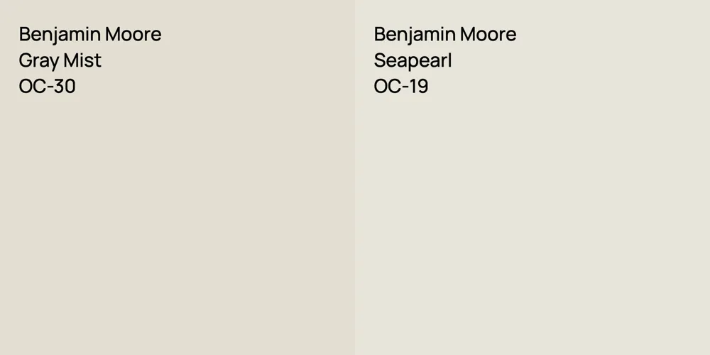 Benjamin Moore Gray Mist vs. Benjamin Moore Seapearl