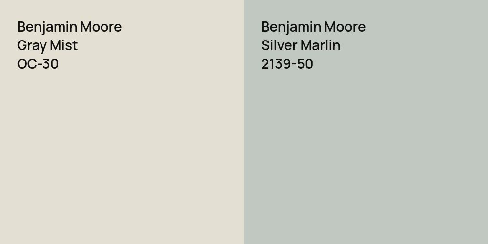 Benjamin Moore Gray Mist vs. Benjamin Moore Silver Marlin