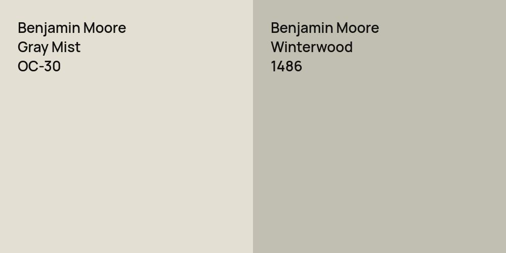 Benjamin Moore Gray Mist vs. Benjamin Moore Winterwood