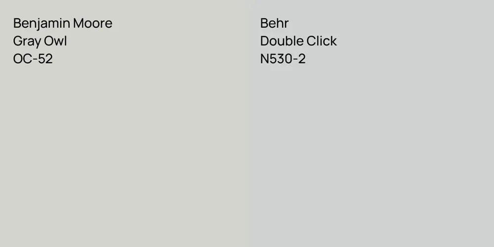 Benjamin Moore Gray Owl vs. Behr Double Click comparison