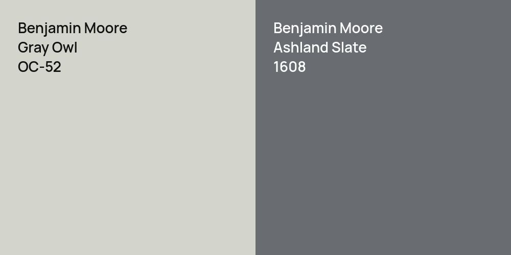 Benjamin Moore Gray Owl vs. Benjamin Moore Ashland Slate