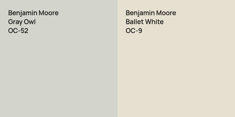 Benjamin Moore Gray Owl vs. Benjamin Moore Ballet White