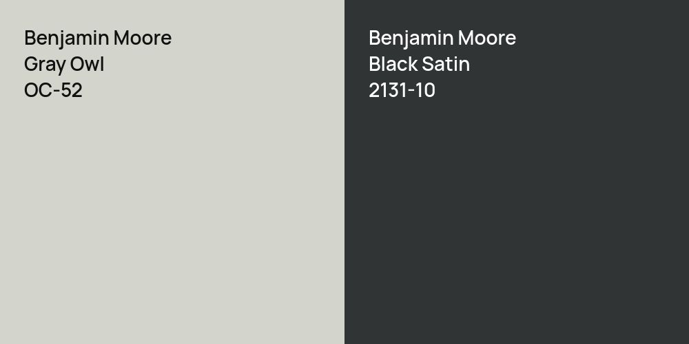 Benjamin Moore Gray Owl vs. Benjamin Moore Black Satin