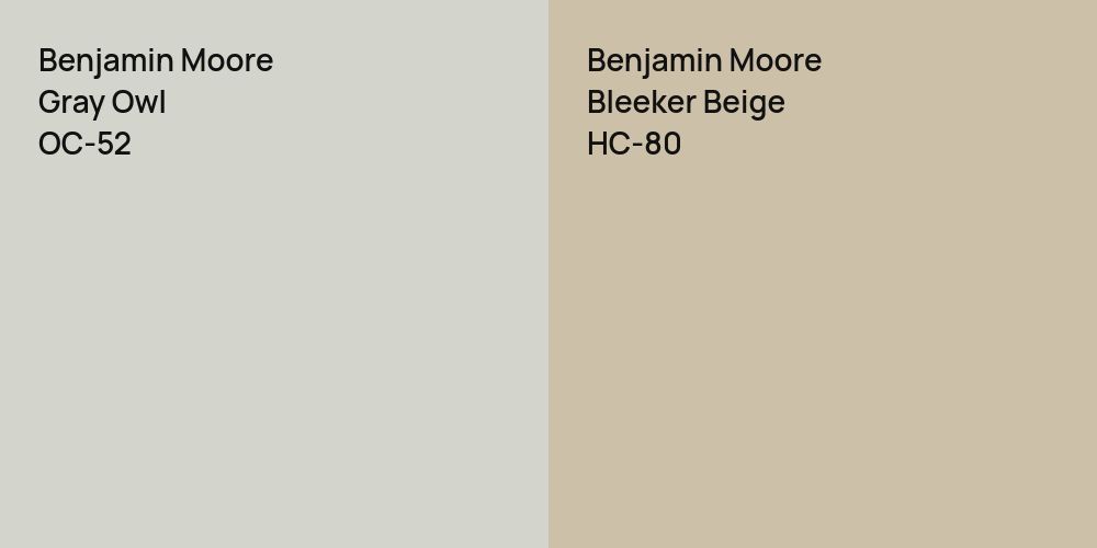 Benjamin Moore Gray Owl vs. Benjamin Moore Bleeker Beige