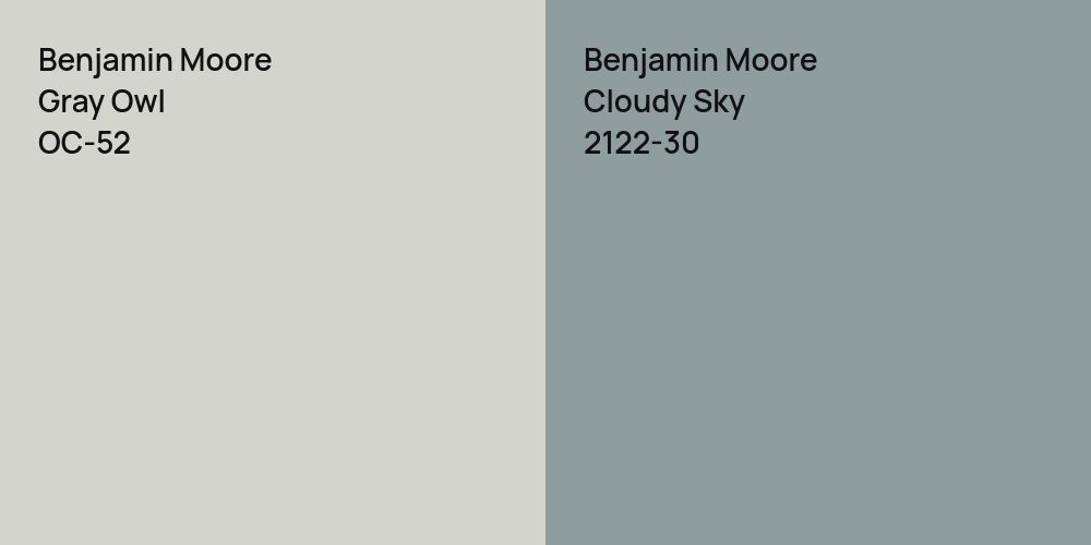 Benjamin Moore Gray Owl vs. Benjamin Moore Cloudy Sky