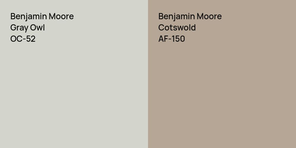 Benjamin Moore Gray Owl vs. Benjamin Moore Cotswold