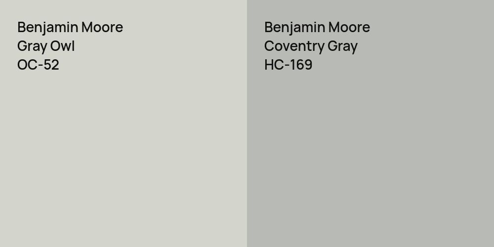 Benjamin Moore Gray Owl vs. Benjamin Moore Coventry Gray