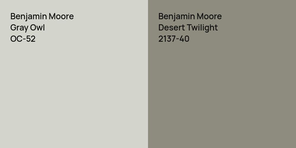 Benjamin Moore Gray Owl vs. Benjamin Moore Desert Twilight