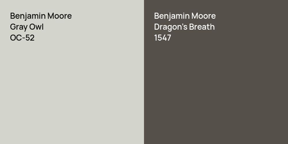 Benjamin Moore Gray Owl vs. Benjamin Moore Dragon's Breath