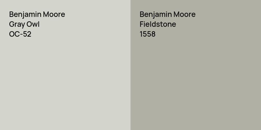 Benjamin Moore Gray Owl vs. Benjamin Moore Fieldstone