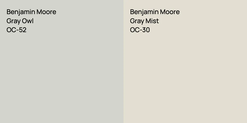 Benjamin Moore Gray Owl vs. Benjamin Moore Gray Mist