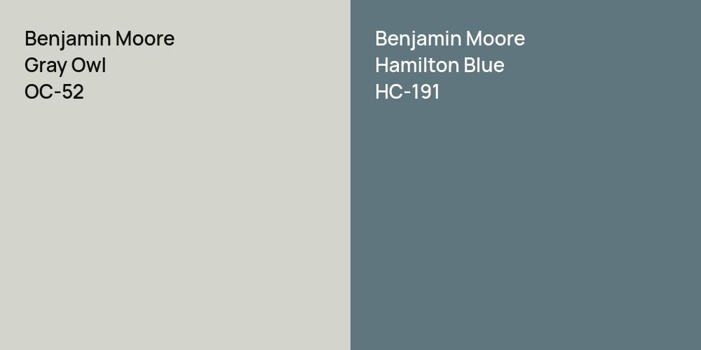 Benjamin Moore Gray Owl vs. Benjamin Moore Hamilton Blue