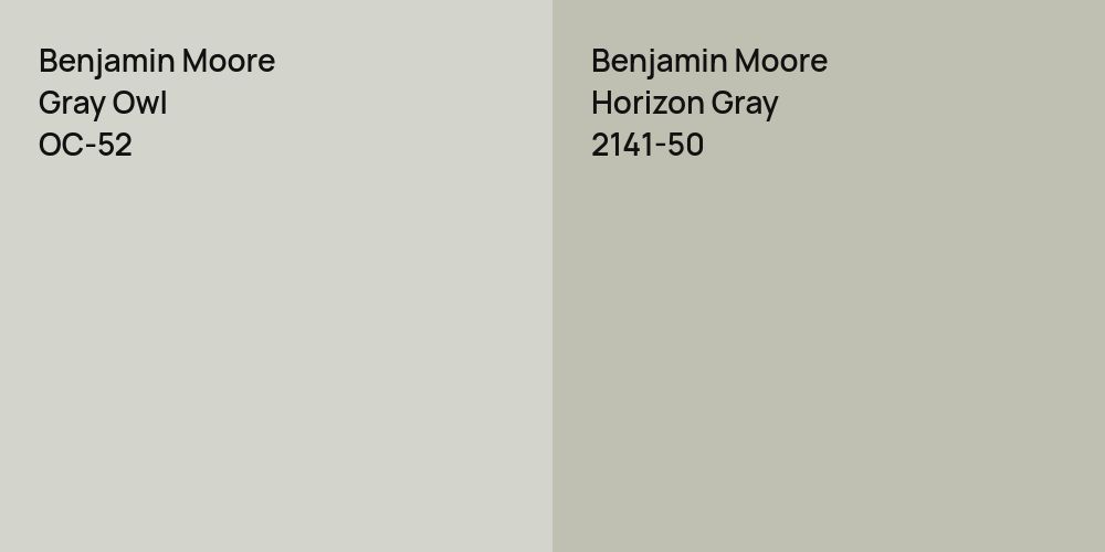 Benjamin Moore Gray Owl vs. Benjamin Moore Horizon Gray