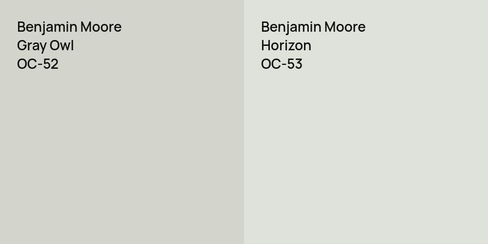 Benjamin Moore Gray Owl vs. Benjamin Moore Horizon