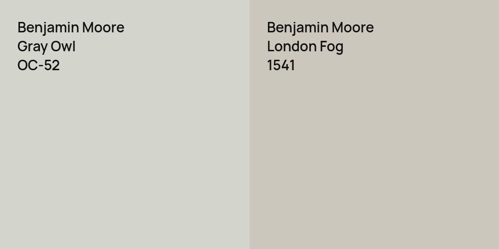 Benjamin Moore Gray Owl vs. Benjamin Moore London Fog