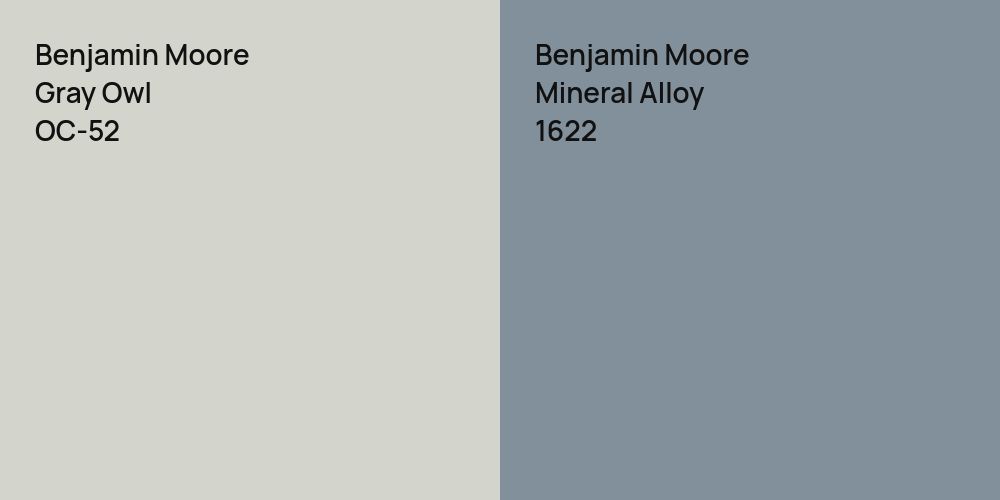 Benjamin Moore Gray Owl vs. Benjamin Moore Mineral Alloy