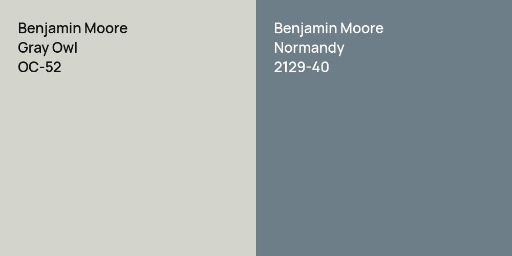 Benjamin Moore Gray Owl vs. Benjamin Moore Normandy