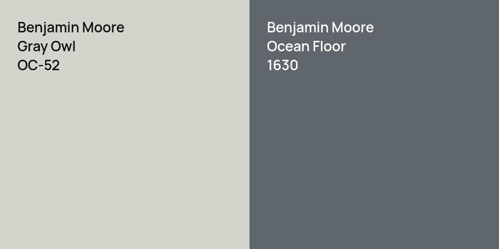 Benjamin Moore Gray Owl vs. Benjamin Moore Ocean Floor