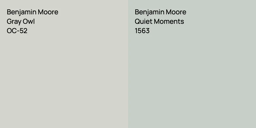 Benjamin Moore Gray Owl vs. Benjamin Moore Quiet Moments