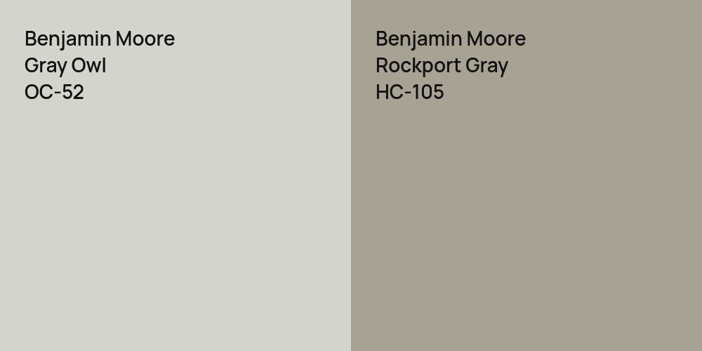 Benjamin Moore Gray Owl vs. Benjamin Moore Rockport Gray