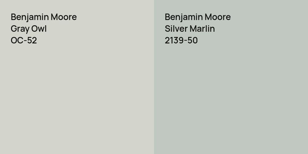 Benjamin Moore Gray Owl vs. Benjamin Moore Silver Marlin