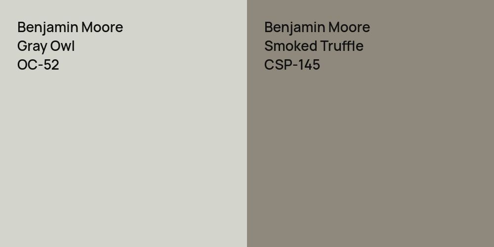 Benjamin Moore Gray Owl vs. Benjamin Moore Smoked Truffle