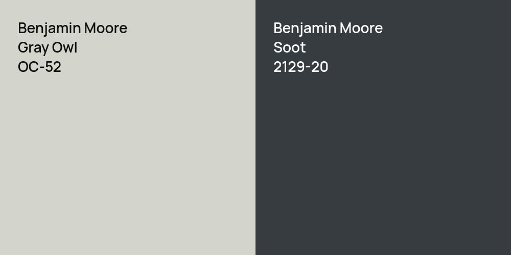 Benjamin Moore Gray Owl vs. Benjamin Moore Soot