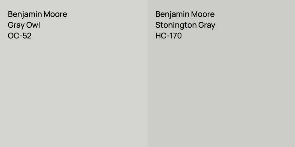 Benjamin Moore Gray Owl vs. Benjamin Moore Stonington Gray