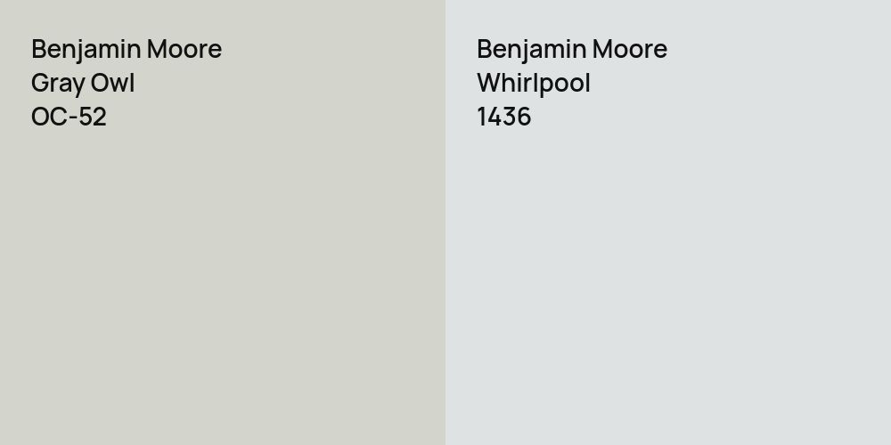 Benjamin Moore Gray Owl vs. Benjamin Moore Whirlpool