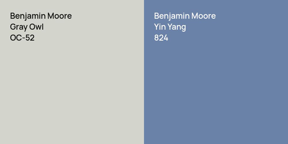 Benjamin Moore Gray Owl vs. Benjamin Moore Yin Yang