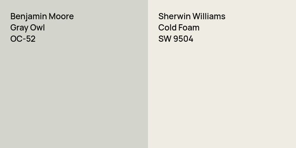 Benjamin Moore Gray Owl vs. Sherwin Williams Cold Foam