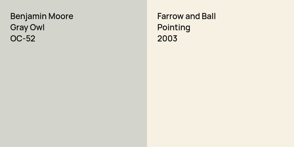 Benjamin Moore Gray Owl vs. Farrow and Ball Pointing