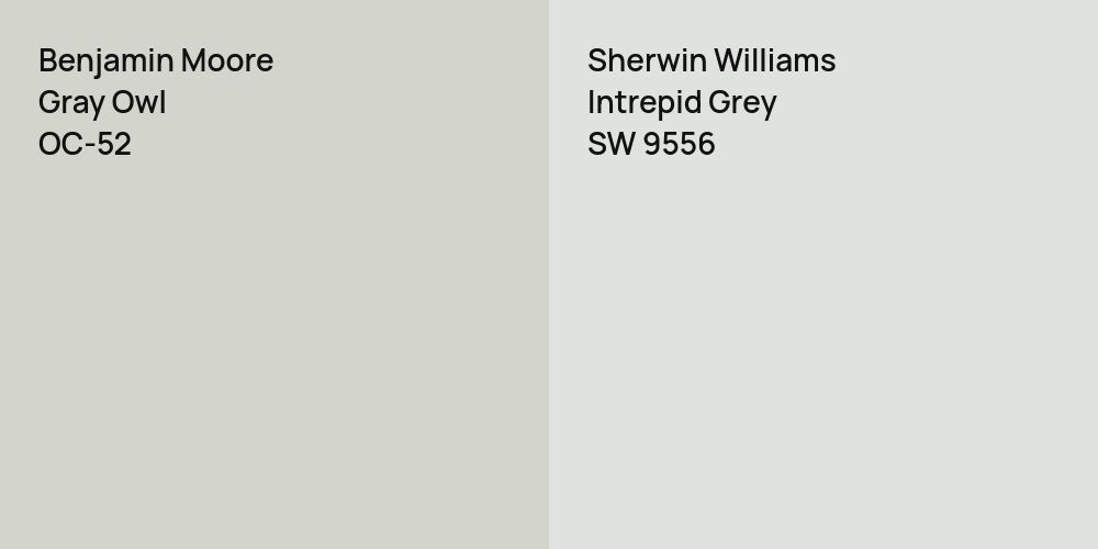 Benjamin Moore Gray Owl vs. Sherwin Williams Intrepid Grey