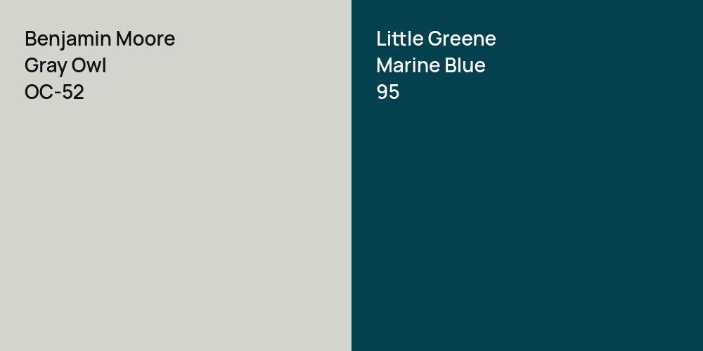 Benjamin Moore Gray Owl vs. Little Greene Marine Blue