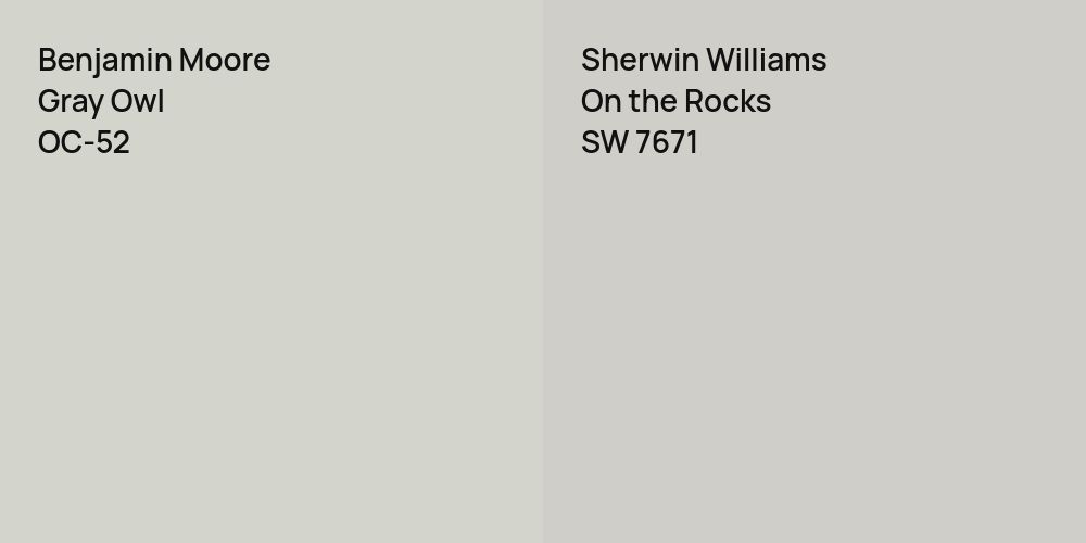 Benjamin Moore Gray Owl vs. Sherwin Williams On the Rocks