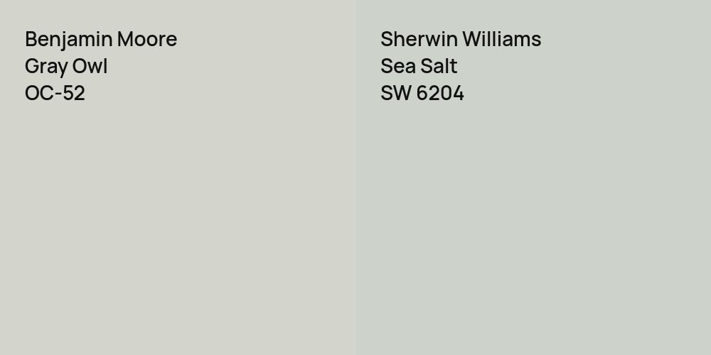 Benjamin Moore Gray Owl vs. Sherwin Williams Sea Salt