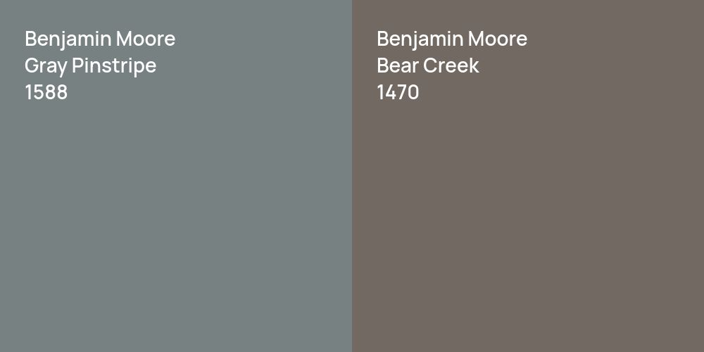 Benjamin Moore Gray Pinstripe vs. Benjamin Moore Bear Creek