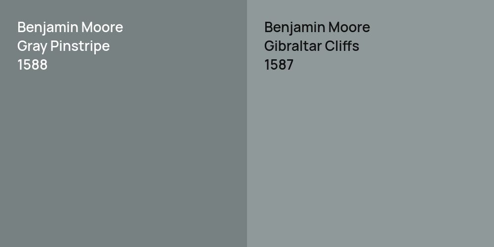 Benjamin Moore Gray Pinstripe vs. Benjamin Moore Gibraltar Cliffs