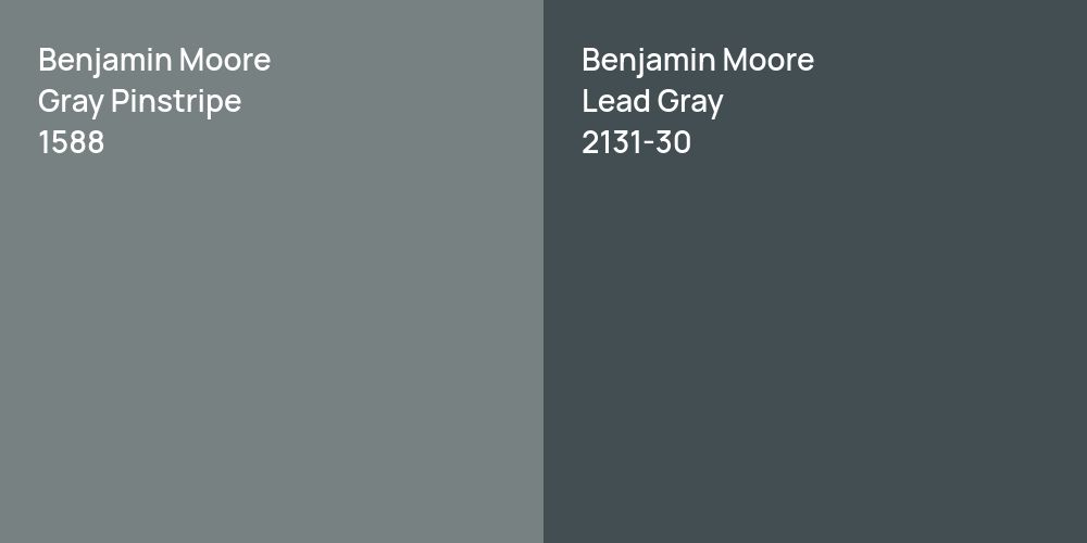 Benjamin Moore Gray Pinstripe vs. Benjamin Moore Lead Gray