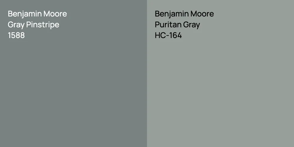 Benjamin Moore Gray Pinstripe vs. Benjamin Moore Puritan Gray