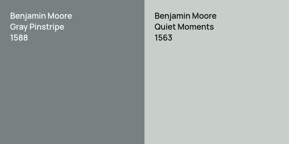 Benjamin Moore Gray Pinstripe vs. Benjamin Moore Quiet Moments