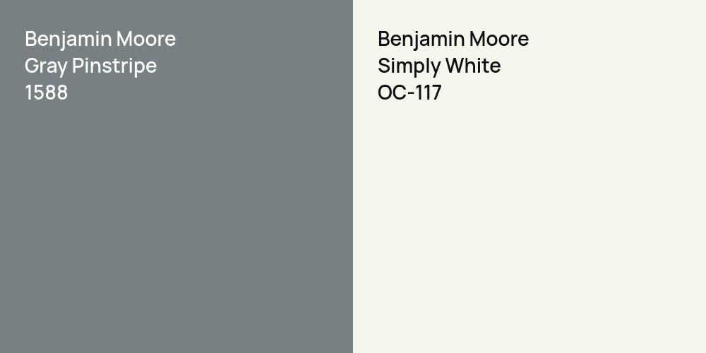 Benjamin Moore Gray Pinstripe vs. Benjamin Moore Simply White