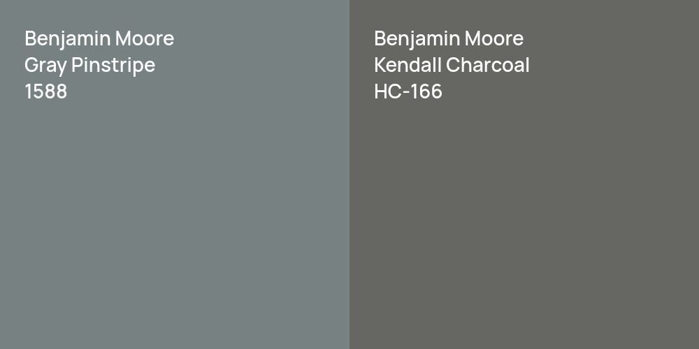 Benjamin Moore Gray Pinstripe vs. Benjamin Moore Kendall Charcoal