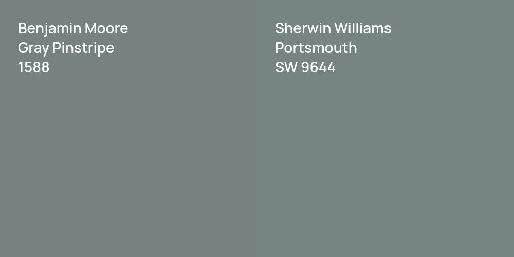 Benjamin Moore Gray Pinstripe vs. Sherwin Williams Portsmouth