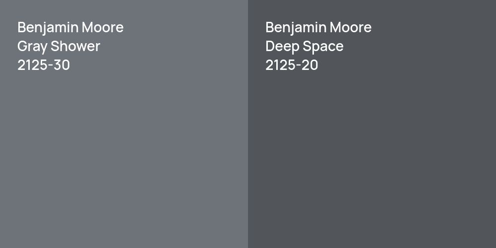 Benjamin Moore Gray Shower vs. Benjamin Moore Deep Space