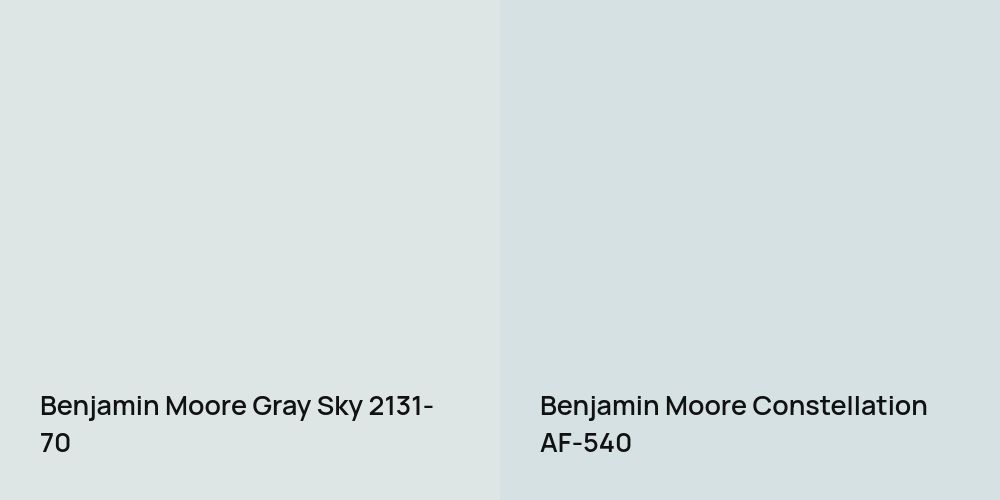 Benjamin Moore Gray Sky vs. Benjamin Moore Constellation