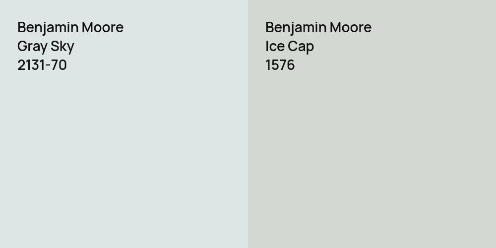 Benjamin Moore Gray Sky vs. Benjamin Moore Ice Cap