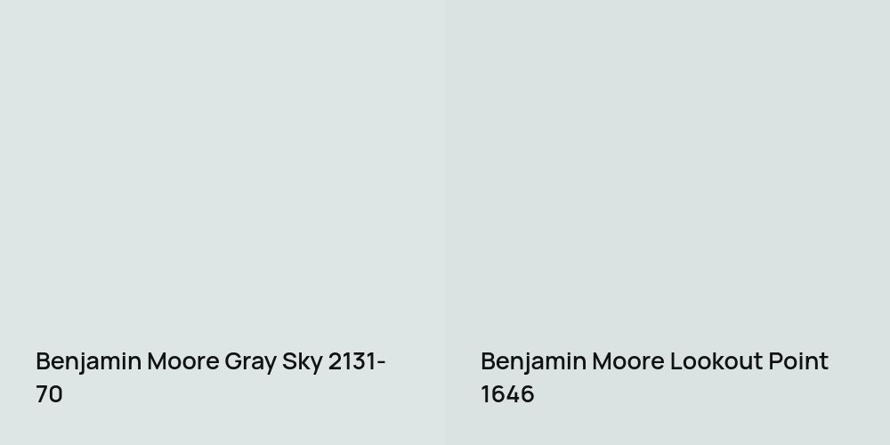 Benjamin Moore Gray Sky vs. Benjamin Moore Lookout Point