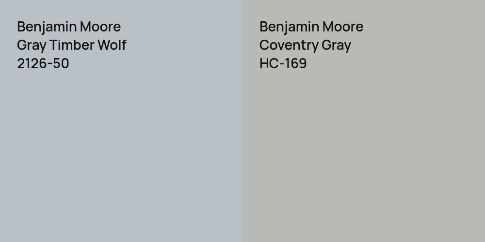 Benjamin Moore Gray Timber Wolf vs. Benjamin Moore Coventry Gray