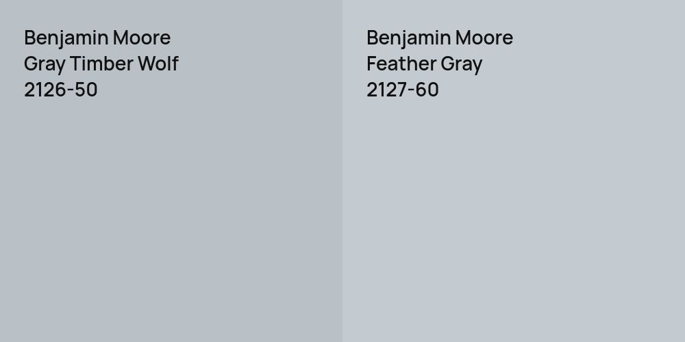 Benjamin Moore Gray Timber Wolf vs. Benjamin Moore Feather Gray